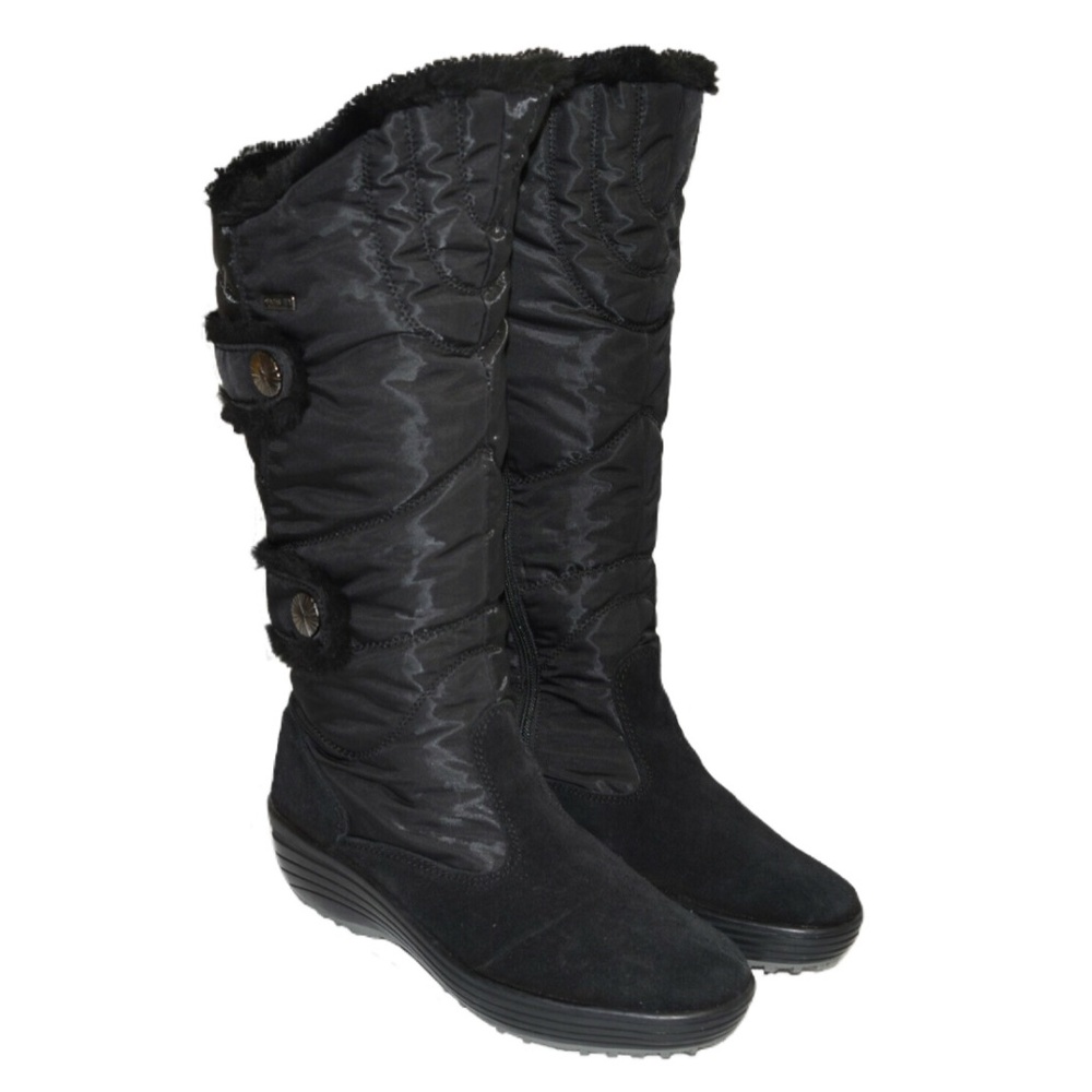 Pajar Black Carmin Faux Fur Waterproof Winter/Snow Boots, Sz 5.5 EU 36